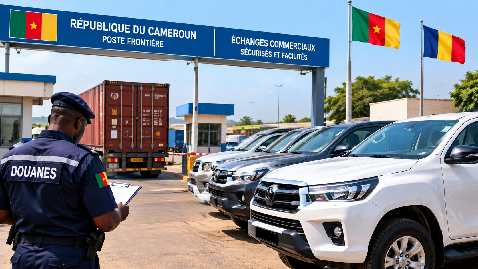 Cameroon chad customs vehicle checkpoint